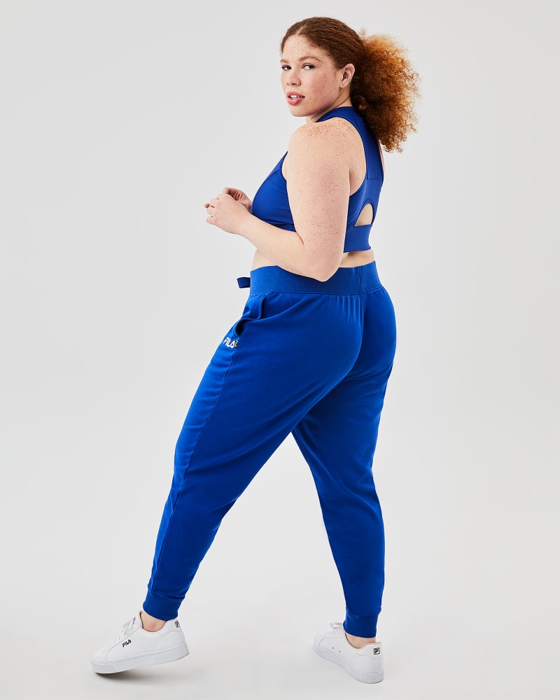 Emiliana Plus Size Drawstring Jogger Royal Blue White